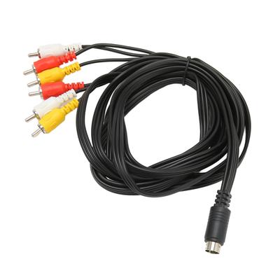 Mini DIN To 6 RCA Cable 9 Pin Clear Signal Stable Sound Video Composite Wire for Digital Camcorder