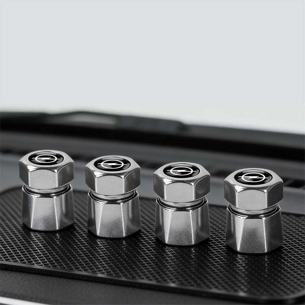 4Pcs Aluminum Car Tire Valve Caps Diamond Tyre Valve Airtight Cover For Opel OPC Astra Insignia Corsa Mokka Vectra Accessories