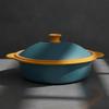 Covered Microwave Cooking Round Pot with Lid Vented Cookware for Everyday Kitchen Use,