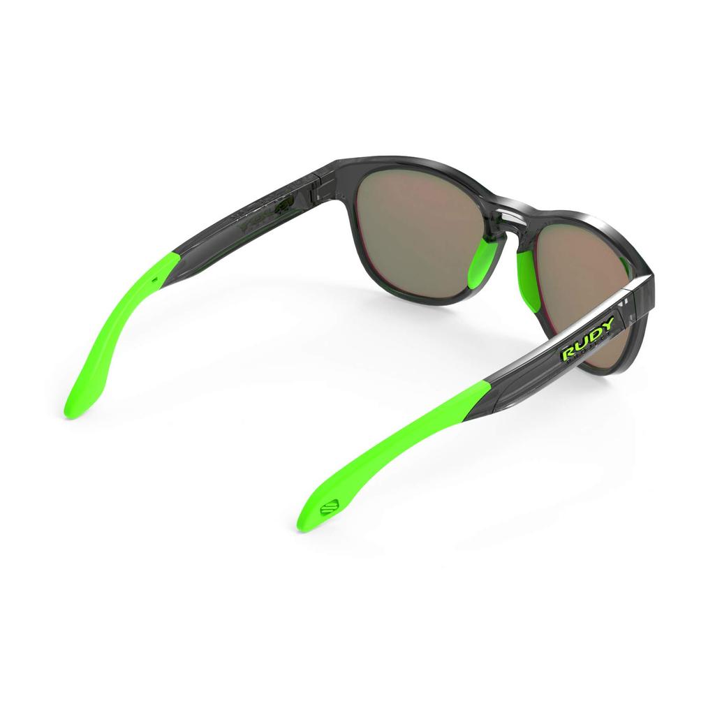 RUDY PROJECT Sports Sunglasses for Road and SPINAIR 56 Crystal Graphite Frame with Polar 3FX HDR Green Lenses Bikes, Cycling, Marathons, Jogging,