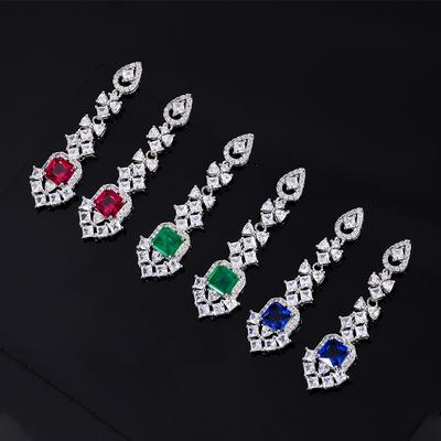 Huayei Jewelry New Color Treasure Earrings Earrings High Sense Light Luxury Earrings Sapphire Earrings Tide