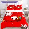3pcs Christmas Santa Claus Bedding Set Duvet Cover Closure Includes 1 Duvet Cover & 2 Pillowcases, Soft and Comfortable for All Seasons.