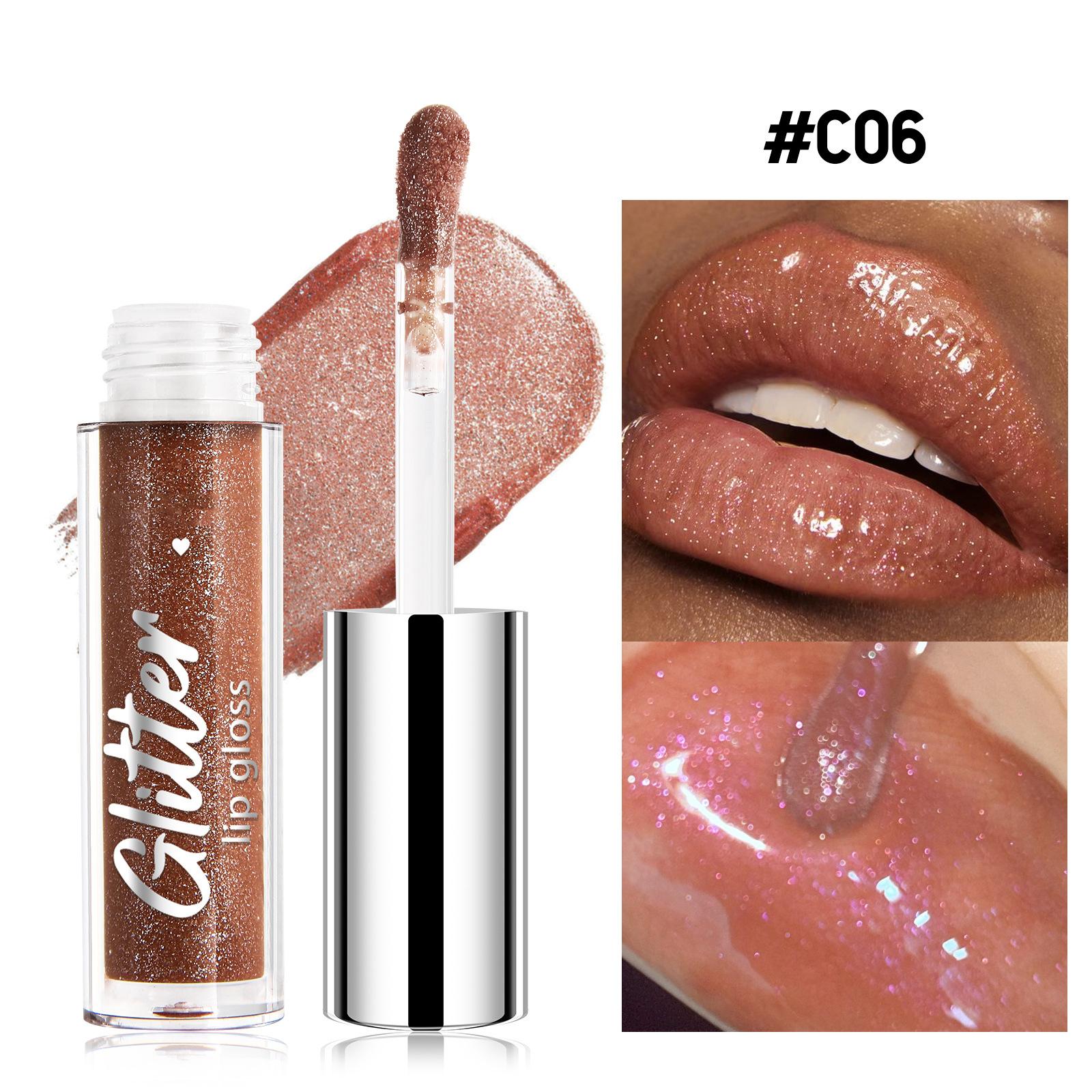 

Shimmer Liquid Lipstick with Glitter, Waterproof & Long Lasting - Pigmented Lip Gloss for Daily, Party, Holiday Makeup One Size