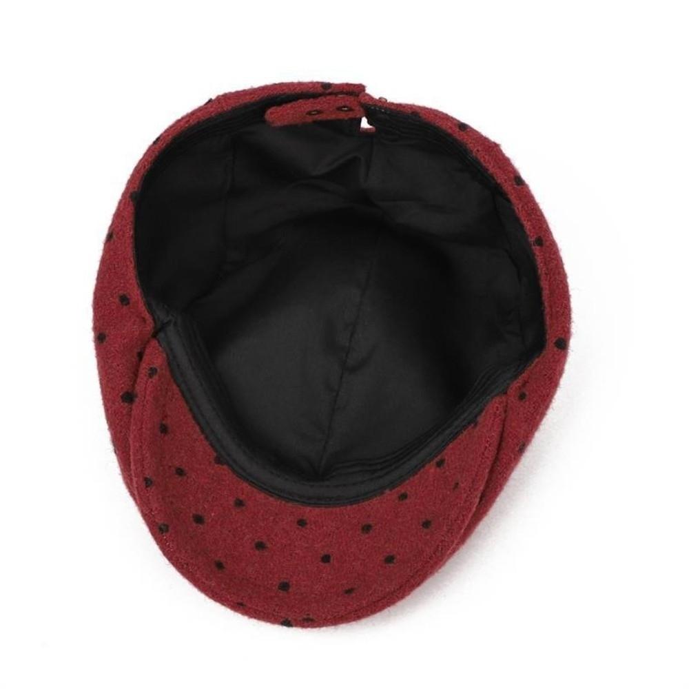 Retro Forward Hat Polka Dot Painter Beret Elegant Newsboy Cap Autumn Winter Wear