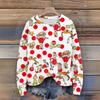 Long Sleeve Pullover Sweaters For Women O Neck Casual Cute Printing Knit Oversized Sweater