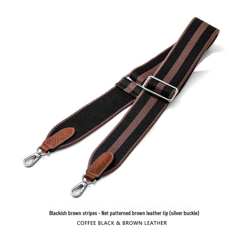 F-97 Color Block Stripe Wide Canvas Shoulder Strap for Bag Modification