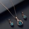 Stylish Alloy Earrings and Necklace Set Imitation Crystal Pendant Accessories for Fashionable Women Elegant Jewelry