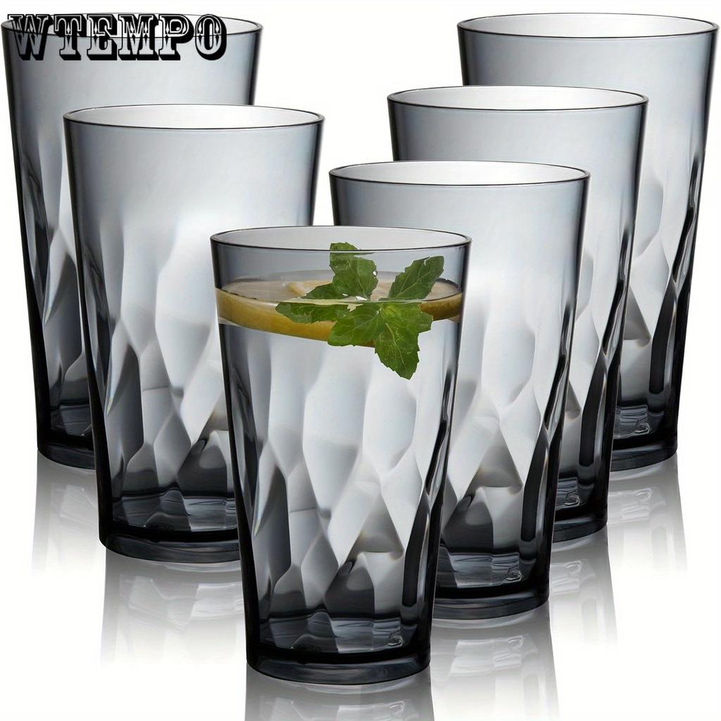 4pcs Unbreakable Plastic Drinking Glasses Shatterproof Drinking Cups Plastic Glass Cup Plastic Tumbler Cups Plastic Drinking Glasses Water Cups