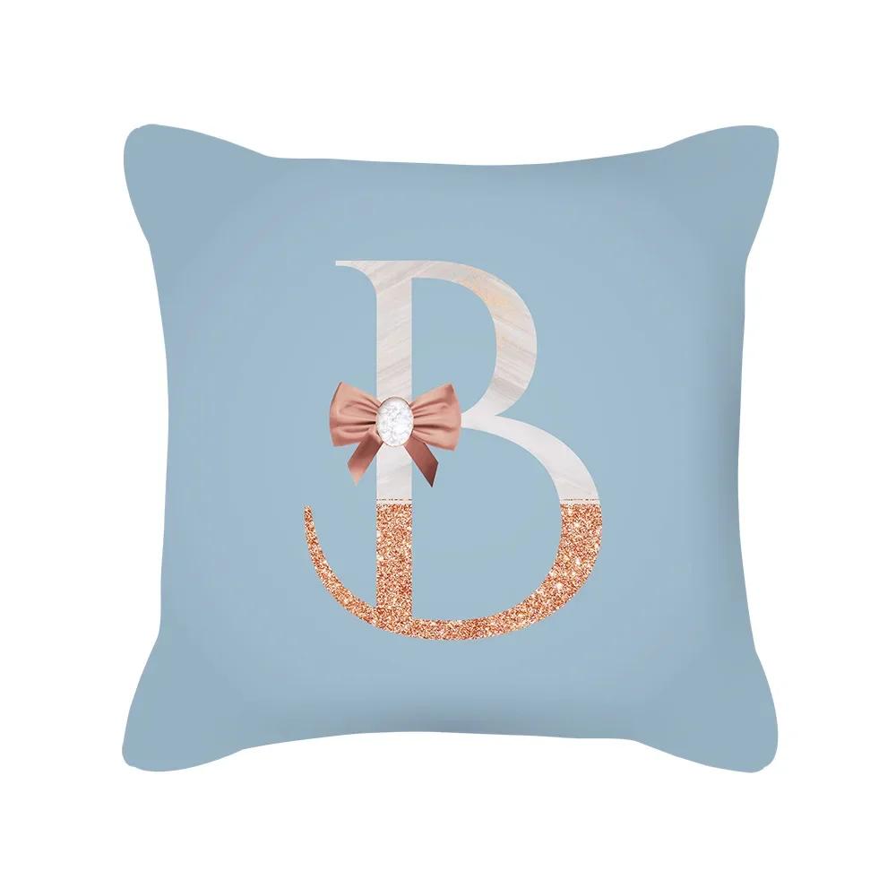 Letter Cushion Cover Alphabet English Pillow Home Decor