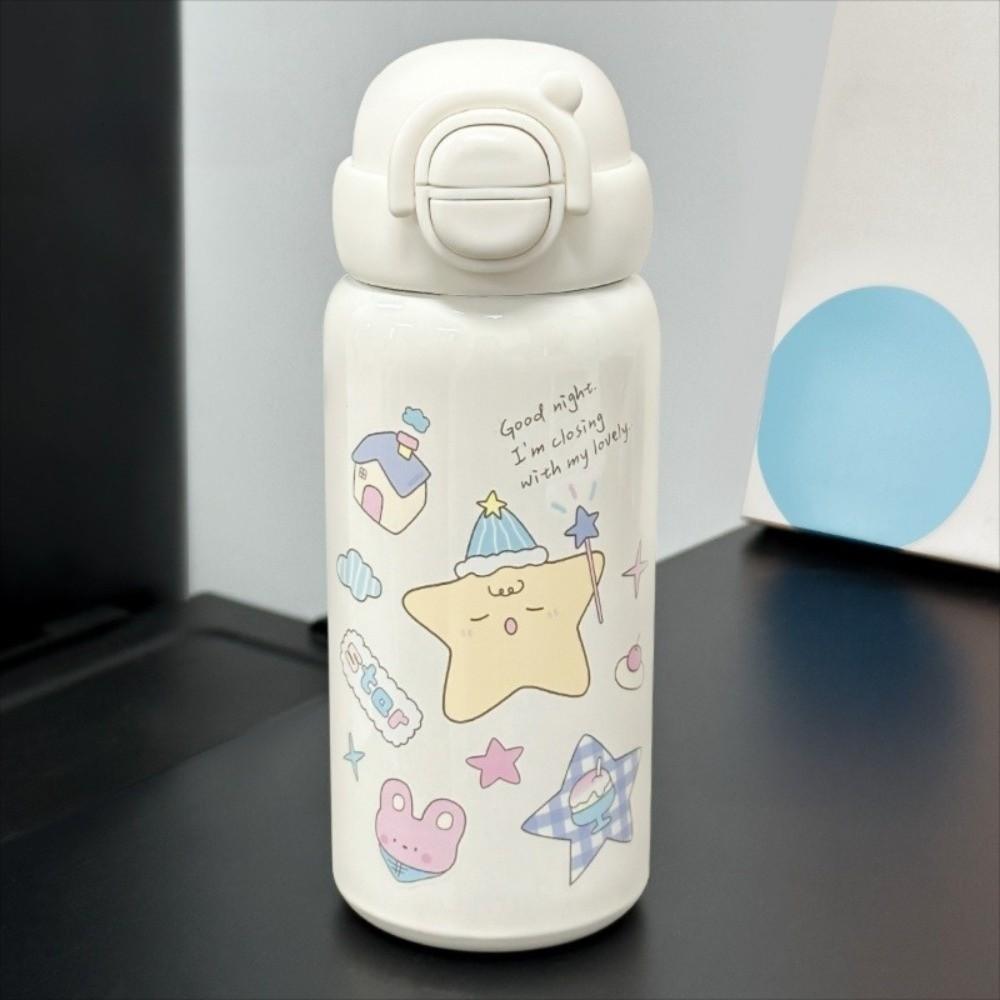 500ml Coffee Mug Stainless Steel Students Sippy Cup Cute Travel Water Bottle