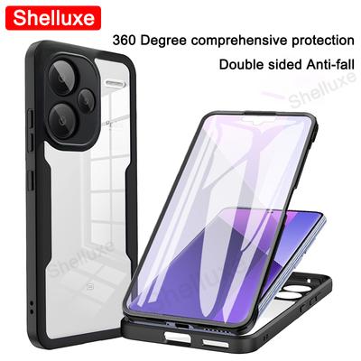 For Redmi Note13 Pro+ 360 Full Body Front+Back Clear Case Shelluxe For Xiaomi Redmi Note 13 Pro Plus Silicone Double Sided Cover