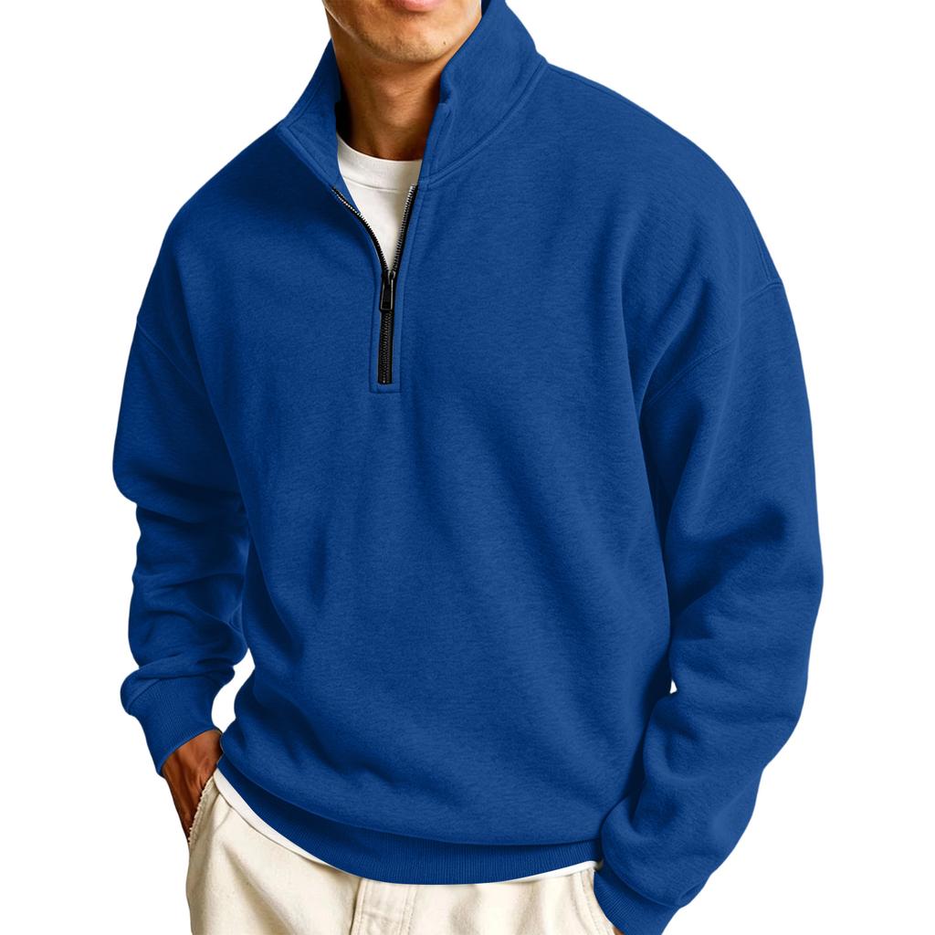 Men's Pullover with Collar Long Sleeve Casual Sweatshirt