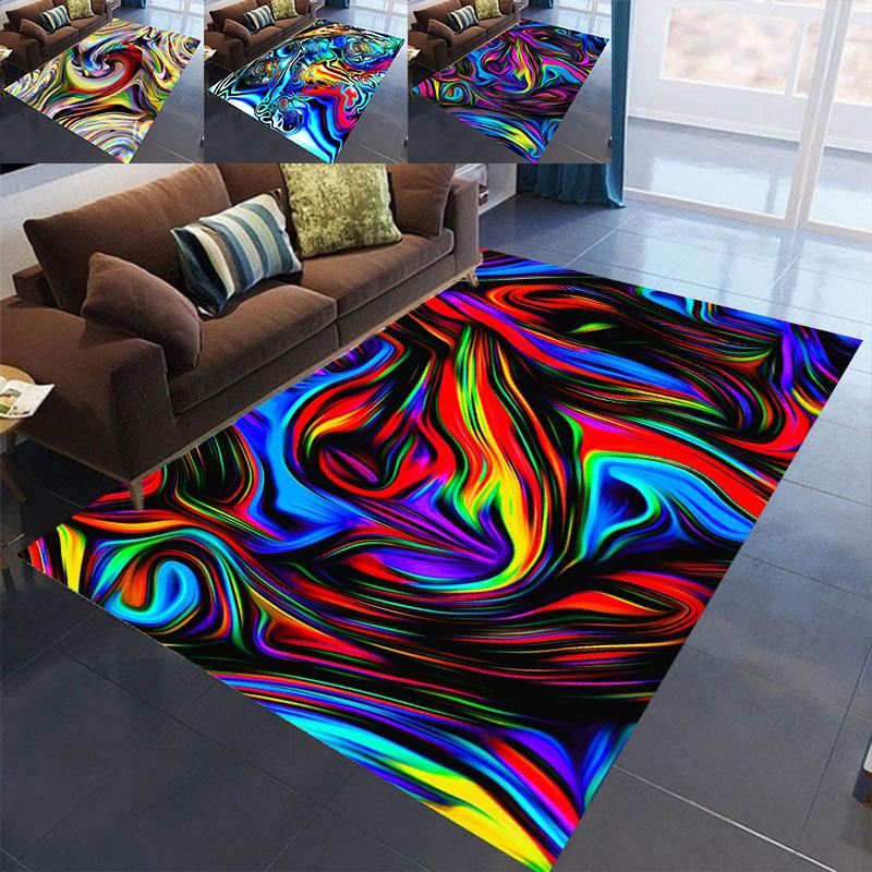 Buy 3D Print Patterned Area Mat Psychedelic Carpet Modern Non-slip ...