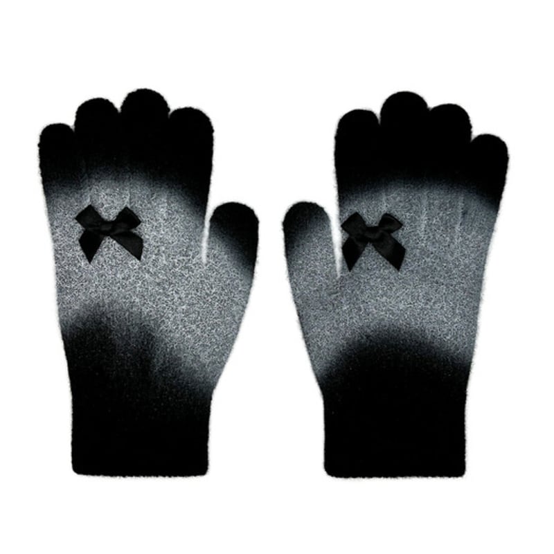 OTHER-worldly Pussycat Wool Gloves [Ribbon Black]