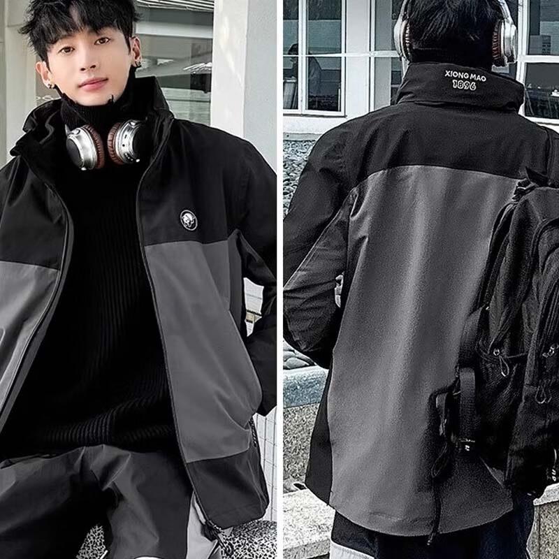 Camel Unisex Fleece 3-in-1 Color-block Jacket