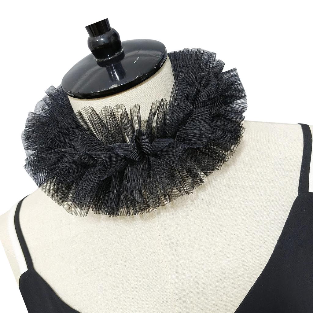 Alžbětinský síťovaný límec s odnímatelným volánkem a manžetami pro středověký kostým a historické rekonstrukce