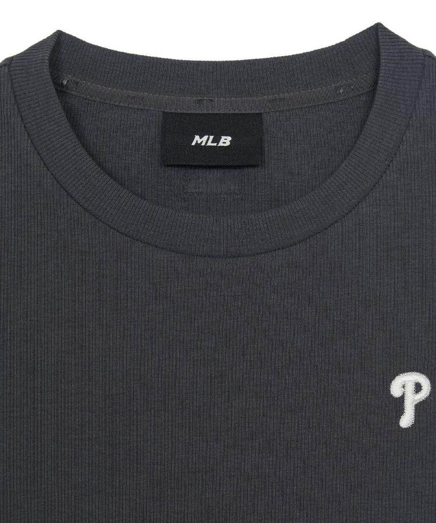 Emelbi Women'S Vintage Slim Ribbed Short Sleeve T-Shirt Phi (D.Charcoal Grey)