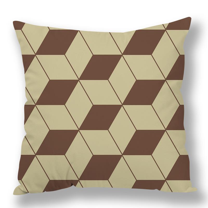 Colored Plaid Geometric Pillow Cover Contrasting Color Creative Pillow Cover Quilt Cover Premium Durable Quality