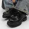 Men's Derby Thick soled Leather Shoes Minimalist British casual style Party Business Office High quality shoes Black Versatile