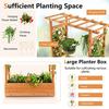 Raised Garden Bed with Arch Trellis Wood Planter Box with Hanging Roof Side Trellis 4 Drainage Holes Above Ground Elevated Gard