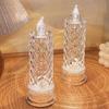 LED Faux Crystal Flameless Candles Battery Operated Flickering Fake Pillar Candles for Valentine's Day Anniversary Wedding Christmas Decoration