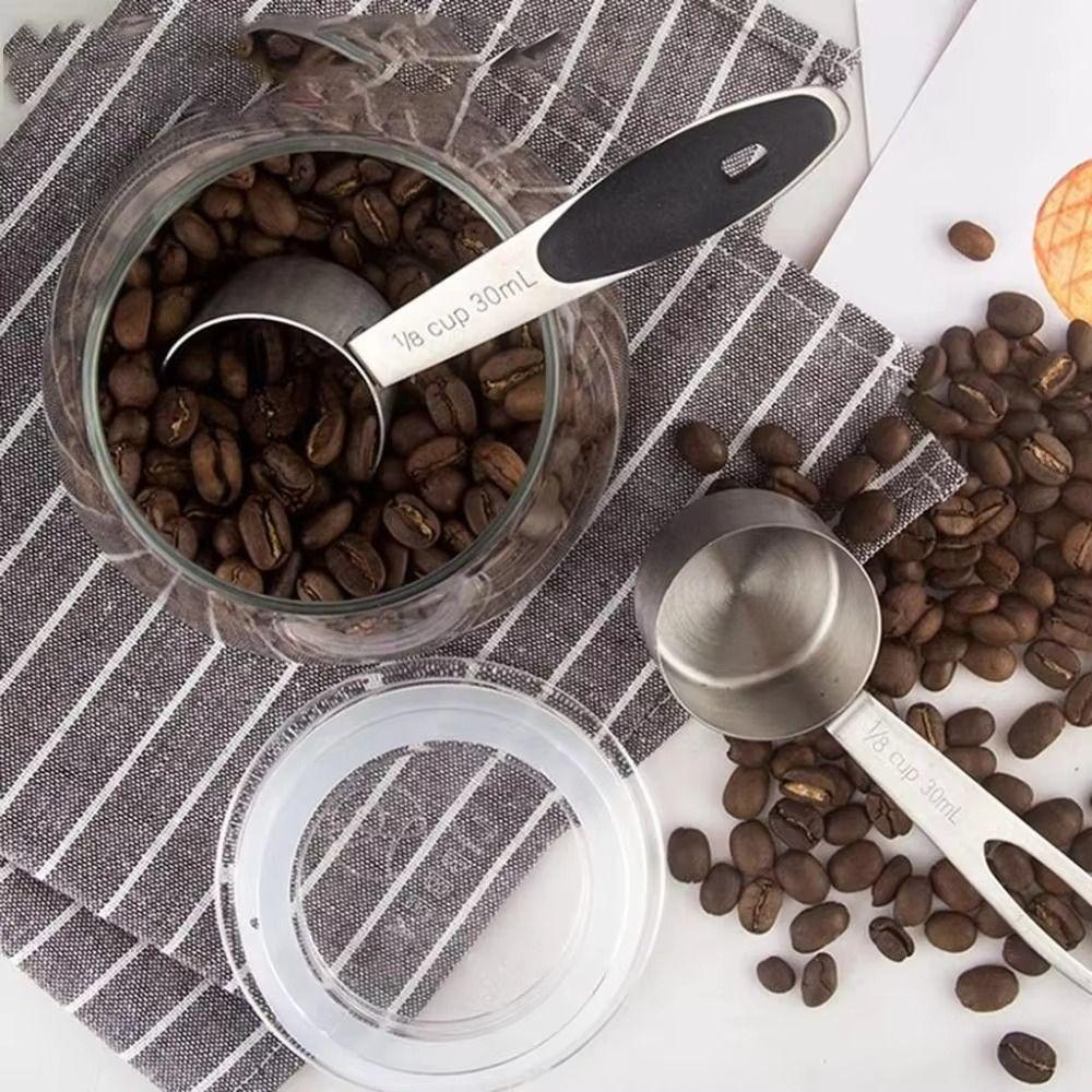 Stainless Steel Measuring Spoon Round Shape Coffee Scoops Food Grade Powder Spoon  Teas