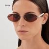 Pearl Oval Frameless Sunglasses Women Rimless Sunglasses Women Rimless Sunglasses Small Oval Sun Glasses Unsiex Shades UV400
