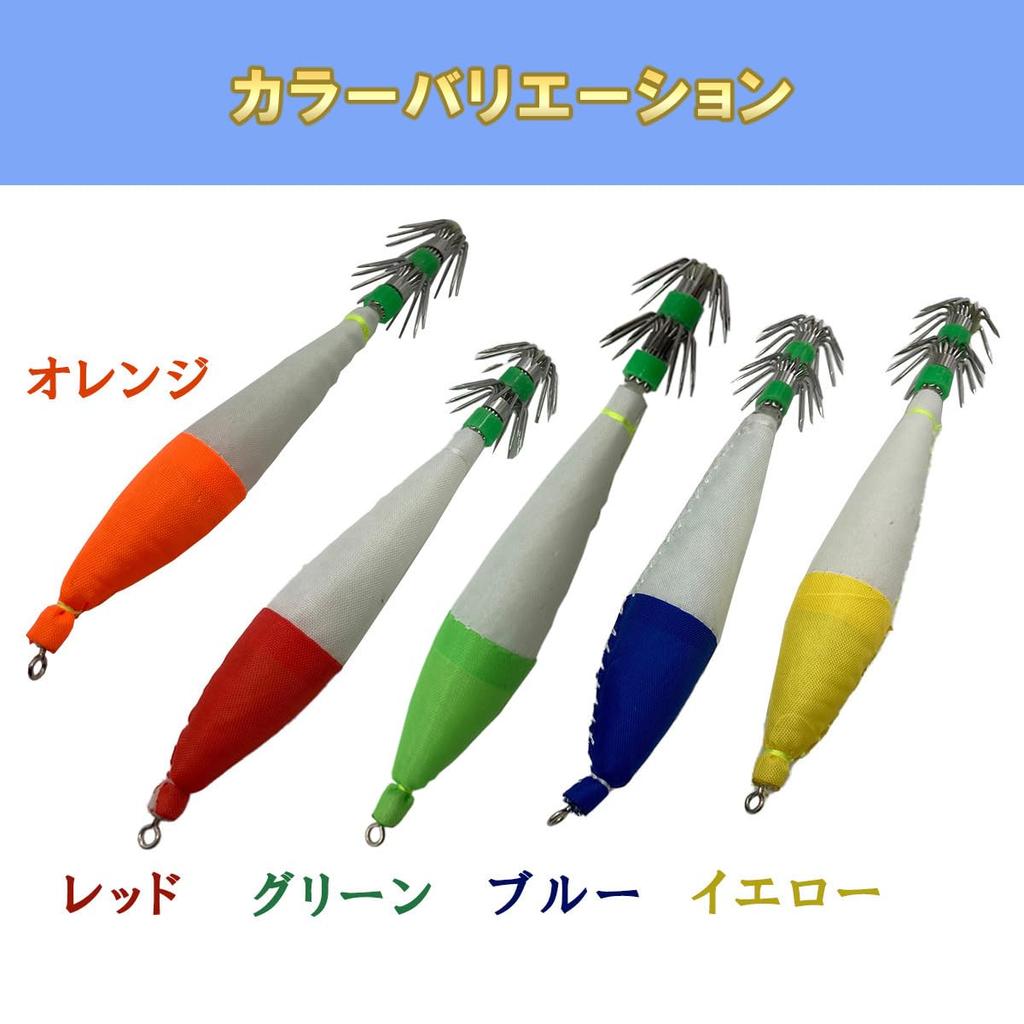Standard Floating Squid Size for Squid Metal for and Yariika J-base Jigs, 4, 5-Pack, Fishing, Luminous, Kensaki, Maika, Surumeika, (Red)