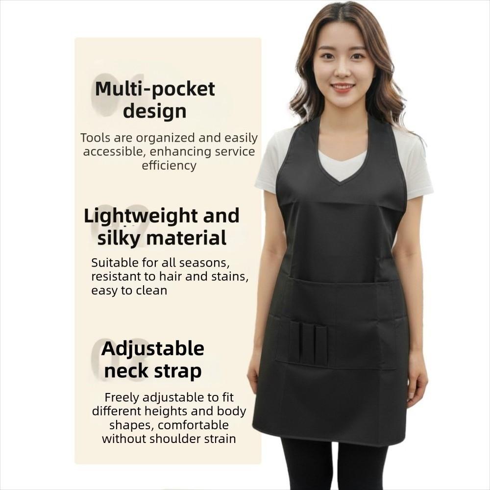 Professional Black Stylist Apron Waterproof Barber Shop Work Clothes Hairdressing Gown  Hairstylist