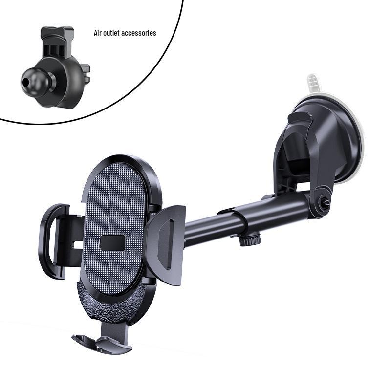 Larger Telescopic Car Phone Holder with Suction Cup and Air Vent Mount