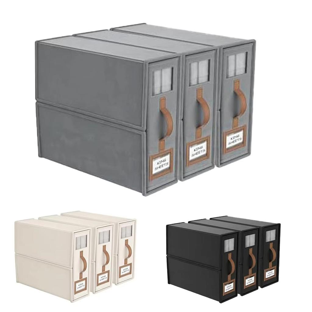 Large Capacity Foldable Non-Woven Fabric Four-Piece Set With Visible Windows for the Bed - Four-Piece Set Storage Containers