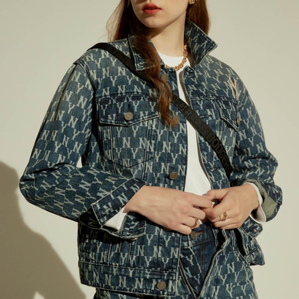 New MLB Old Flower Denim Jackets Unisex Denim Blue 31JPN3041-50U