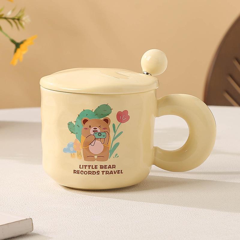 

Ceramic Cup with Lid with Spoon Mug High Value Water Cup 401-500ml