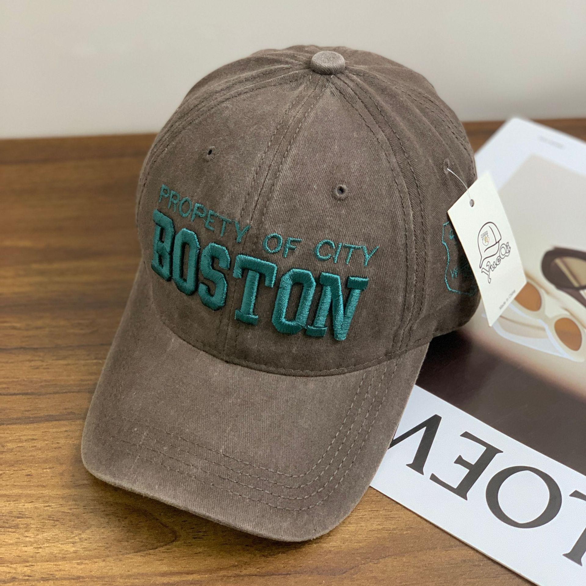 

Шляпа Мужская модная летняя кепка Женская модная брендовая ретро-бейсболка с вышитыми старыми буквами Повседневная шляпа от солнца M（56-58cm）