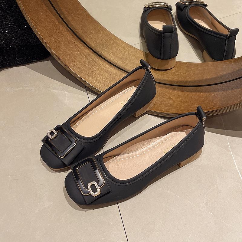 Doudou Shoes Girl 2025 Summer New Shallow Soft Leather Flat Shoes Summer Skirt Fairy Gentle Soft Sole Single Shoes