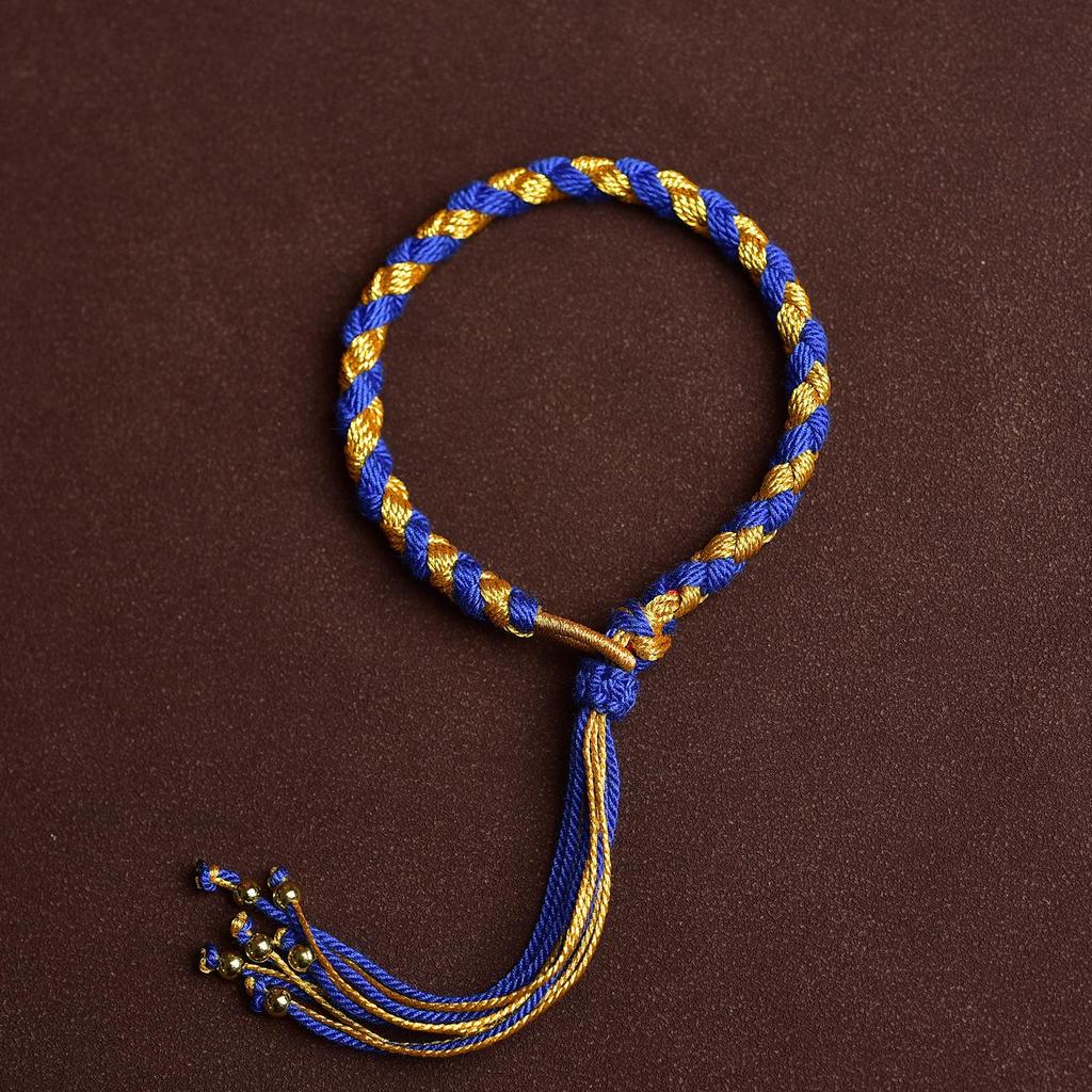 Tibetan Dragon Scale Knotted Adjustable Five-Color Hand-Woven Ethnic Bracelet