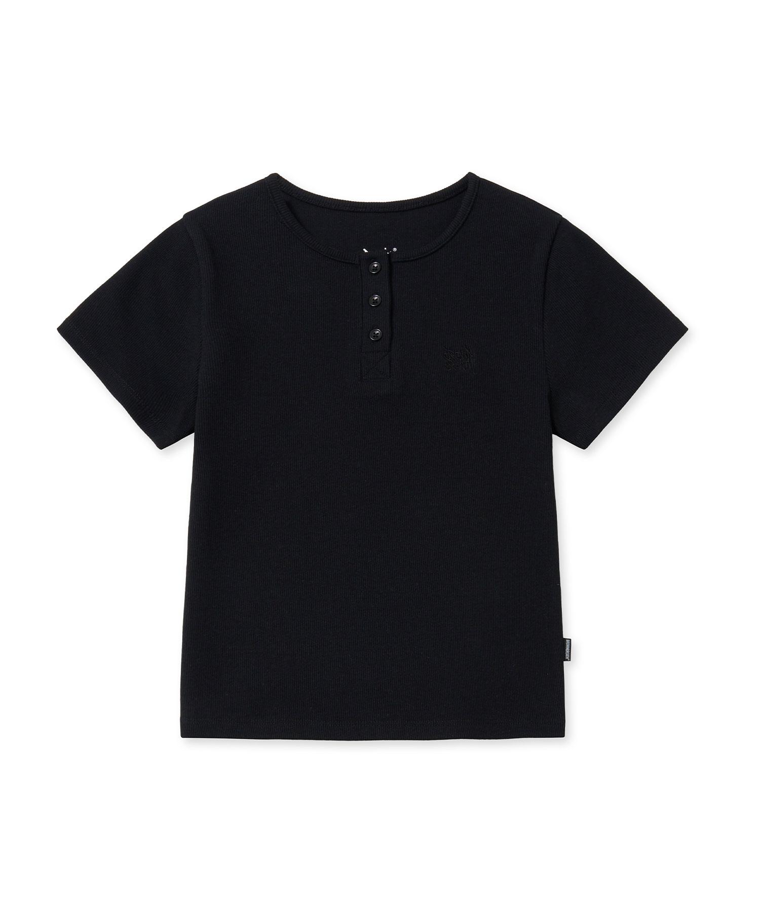 Коричневая футболка-henley с биркой Bless W - Черная Black/S