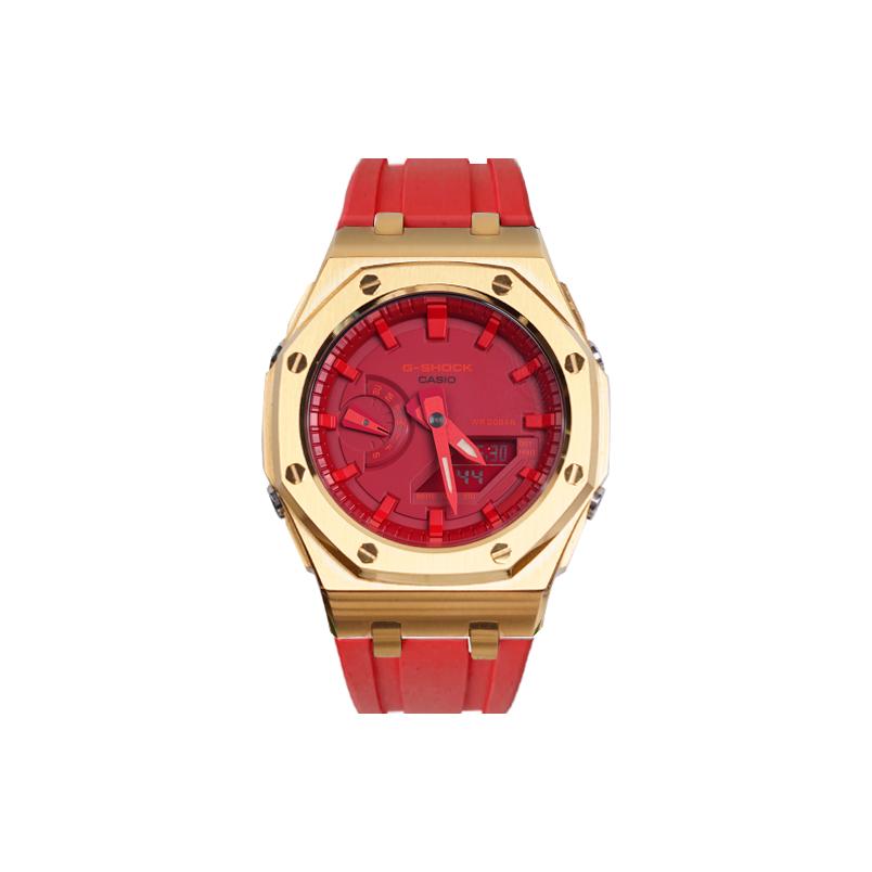 CASIO Unisex 44mm Red Watch GA2100-4A(Watch1--) Regular Watch Box