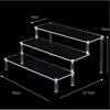 ENN LLC Figure Display 3-Tier Riser Acrylic Stand 30cm Wide Clear