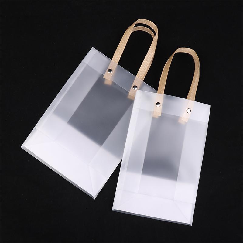 5Pcs Frosted Translucent Pvc Loot Bag Gift Bagbbags For Gifts Packing Bag Pvc Hand Bag Party Decor Souvenir Tote Bags