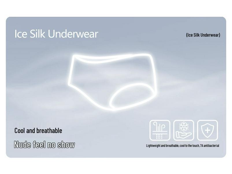 High-Quality Ice Silk Seamless Women's Panties with Antibacterial Cotton Crotch for Comfort and Peach Hips