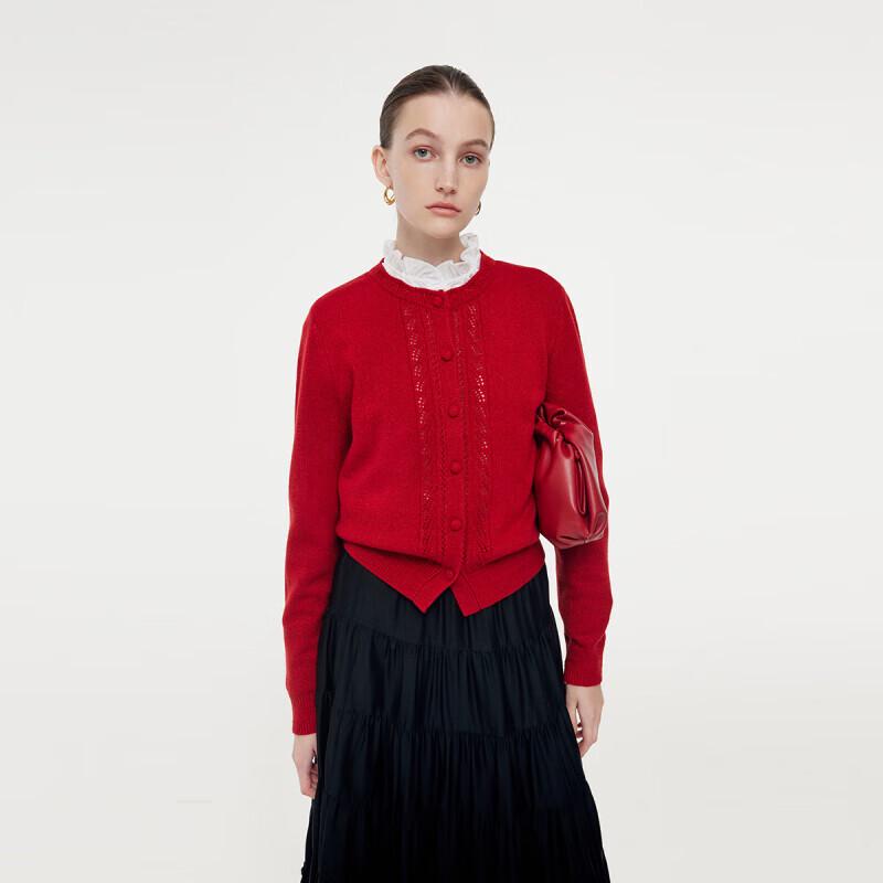 GOELIA Women's Petal Collar Wool Cardigan