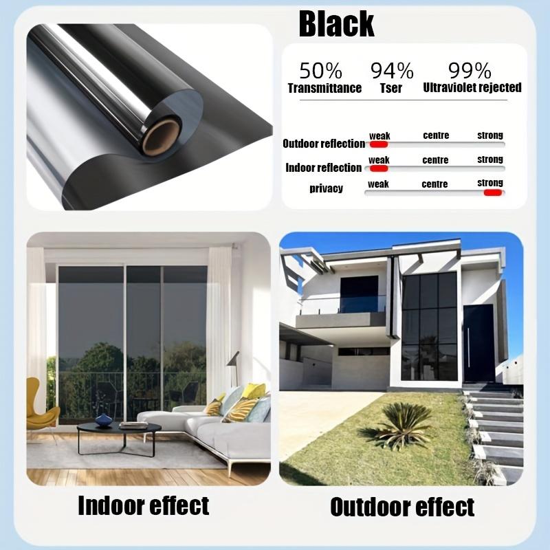 1 Rull Slitesterkt Plastmateriale Personvern Solbeskyttelse Vindusfilm Enveisvisning Anti-Varmeisolasjonsklistremerke for Kontor Statisk Feste Montering