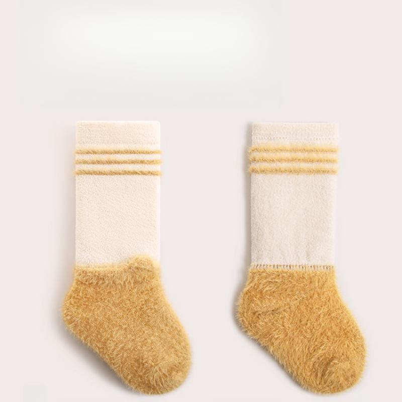 Children's Socks Autumn Winter New Thickened Warm Coral Fleece Boys Girls Socks Seamless Newborn Socks Class A