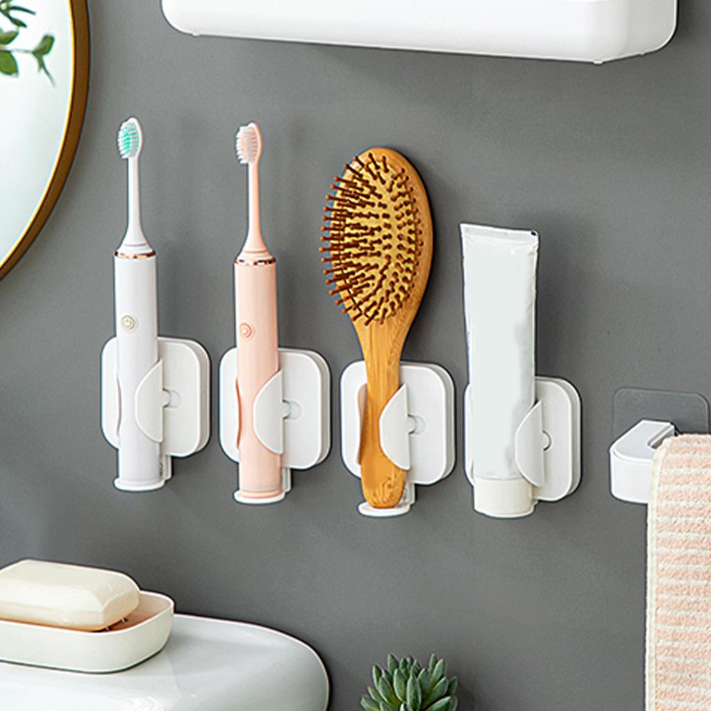 Telescopic Electric Toothbrush Holder Plastic Toothbrush Stand Wall Mounted Toothpaste Storage Rack Bathroom Organizer