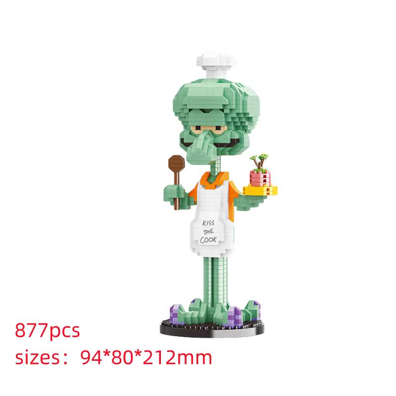 Figura de Dibujos Animados Anime Patrick Sar Sr. Krbs Figuras de Acción Educativas Ensamblaje Bloques de Construcción Juguetes Modelo Adorno Regalo