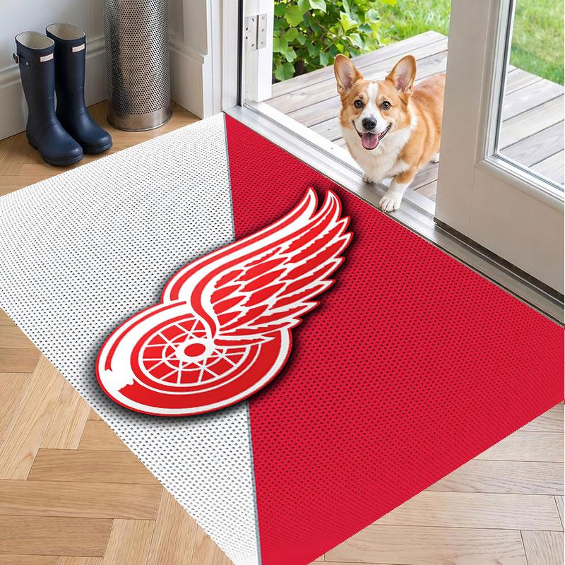 Soft Floor Carpet Detroit Red Wings Pattern Area Rug Decorative Mat For Home Room Decoration