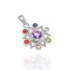 Star Chakra Pendant: 925 Sterling Silver Multi-Gemstone Healing Jewelry