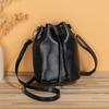 Chic Minimalist Solid Color Large Capacity Crossbody Drawstring Bucket Bag for Women, Available In Sky Blue/White/Black