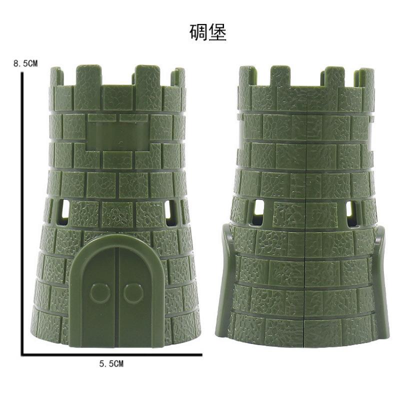 

Military Building Block Doll Accessories Bunker Landscaping Scene With Children S Toys Assembled Building Block